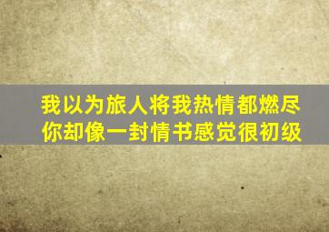 我以为旅人将我热情都燃尽 你却像一封情书感觉很初级